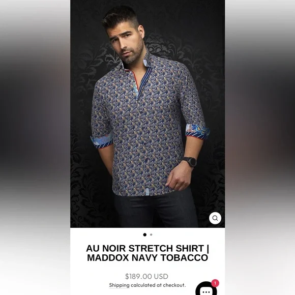 Au Noir Luxury Long Sleeve Stretch Shirt - Picture 11 of 12